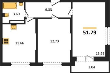 Фото №1: 2-комнатная квартира 51 м², 14/16 эт. - Краснодар, мкр. ЖК Смородина,