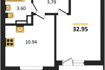 Фото №1: 1-комнатная квартира 32 м², 15/16 эт. - Краснодар, мкр. ЖК Смородина,