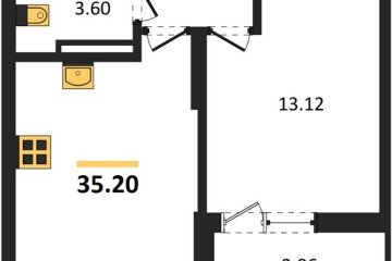 Фото №1: 1-комнатная квартира 35 м², 11/16 эт. - Краснодар, мкр. ЖК Смородина,