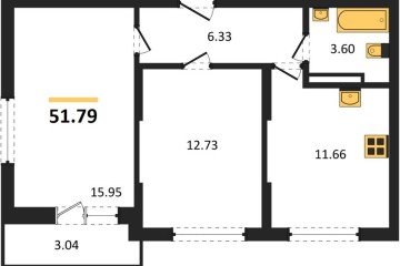 Фото №1: 2-комнатная квартира 51 м², 9/16 эт. - Краснодар, мкр. ЖК Смородина,