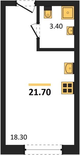 Фото №1: Студия 21&nbsp;м², 2/16&nbsp;эт. - Краснодар, Прикубанский внутригородской округ, мкр. Догма Парк