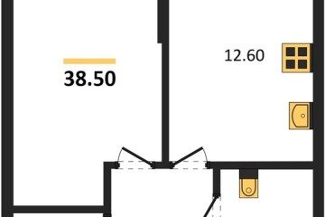 Фото №1: 1-комнатная квартира 38 м², 2/16 эт. - Краснодар, мкр. Догма Парк,