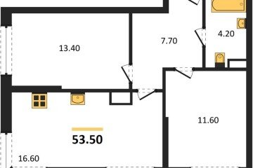Фото №1: 2-комнатная квартира 53 м², 12/16 эт. - Краснодар, мкр. Догма Парк,