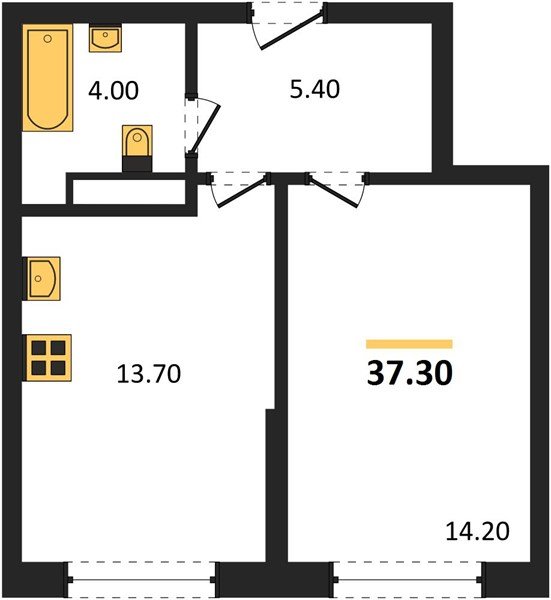 Фото №1: 1-комнатная квартира 37&nbsp;м², 11/16&nbsp;эт. - Краснодар, Прикубанский внутригородской округ, мкр. Догма Парк