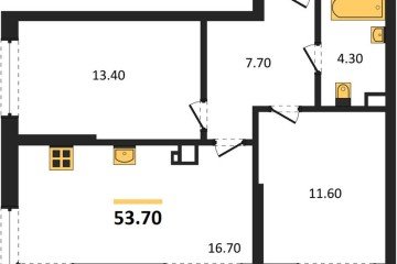 Фото №1: 2-комнатная квартира 53 м², 3/16 эт. - Краснодар, мкр. Догма Парк,