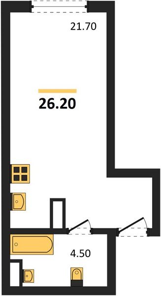 Фото №1: Студия 26&nbsp;м², 11/16&nbsp;эт. - Краснодар, Прикубанский внутригородской округ, мкр. Догма Парк