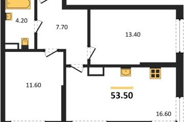 Фото №1: 2-комнатная квартира 53 м², 11/16 эт. - Краснодар, мкр. Догма Парк,