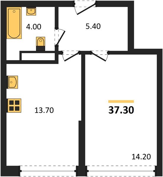 Фото №1: 1-комнатная квартира 37&nbsp;м², 15/16&nbsp;эт. - Краснодар, Прикубанский внутригородской округ, мкр. Догма Парк