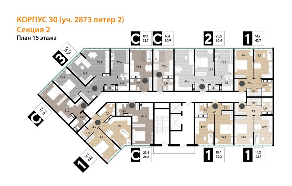 Фото №8: 1-комнатная квартира 42&nbsp;м², 15/16&nbsp;эт. - Краснодар, Прикубанский внутригородской округ, мкр. Догма Парк