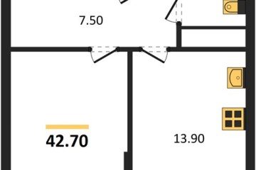 Фото №1: 1-комнатная квартира 42 м², 15/16 эт. - Краснодар, мкр. Догма Парк,