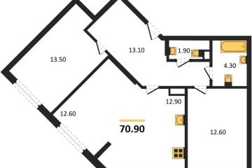 Фото №1: 2-комнатная квартира 71 м², 6/16 эт. - Краснодар, мкр. Догма Парк,