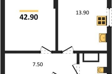 Фото №1: 1-комнатная квартира 42 м², 7/16 эт. - Краснодар, мкр. Догма Парк,