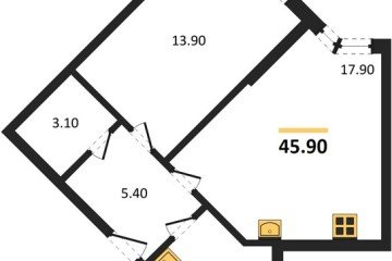 Фото №1: 1-комнатная квартира 45 м², 2/16 эт. - Краснодар, мкр. Догма Парк,