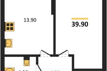 Фото №1: 1-комнатная квартира 39 м², 2/16 эт. - Краснодар, мкр. Догма Парк,