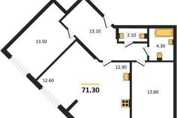 Фото №1: 2-комнатная квартира 71 м², 2/16 эт. - Краснодар, мкр. Догма Парк,