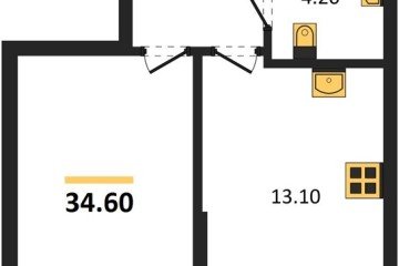 Фото №1: 1-комнатная квартира 34 м², 2/16 эт. - Краснодар, мкр. Догма Парк,