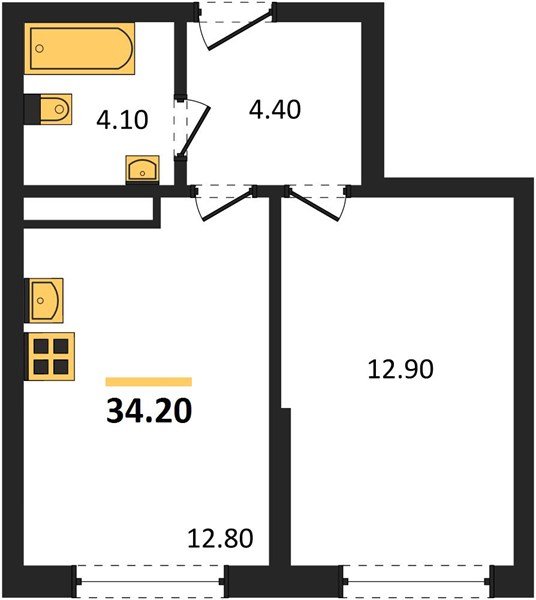 Фото №1: 1-комнатная квартира 34&nbsp;м², 7/16&nbsp;эт. - Краснодар, Прикубанский внутригородской округ, мкр. Догма Парк