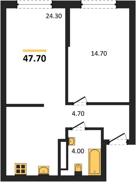 Фото №1: 1-комнатная квартира 47&nbsp;м², 11/16&nbsp;эт. - Краснодар, Прикубанский внутригородской округ, мкр. Догма Парк