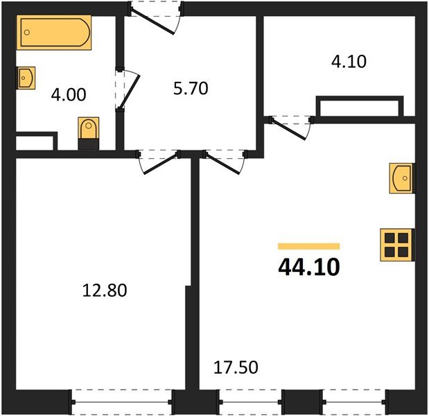 Фото №1: 1-комнатная квартира 44&nbsp;м², 11/16&nbsp;эт. - Краснодар, Прикубанский внутригородской округ, мкр. Догма Парк