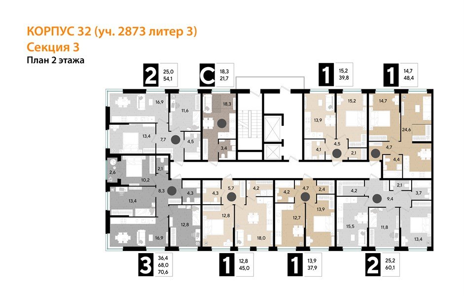 Фото №8: 1-комнатная квартира 39&nbsp;м², 2/16&nbsp;эт. - Краснодар, Прикубанский внутригородской округ, мкр. Догма Парк