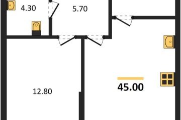 Фото №1: 1-комнатная квартира 45 м², 2/16 эт. - Краснодар, мкр. Догма Парк,