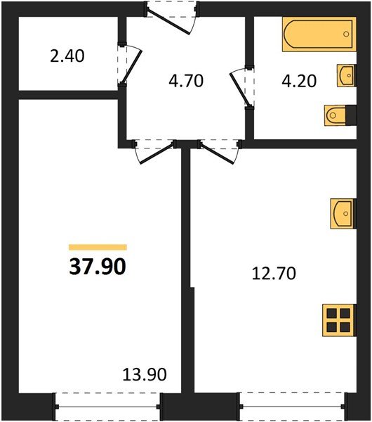 Фото №1: 1-комнатная квартира 37&nbsp;м², 2/16&nbsp;эт. - Краснодар, Прикубанский внутригородской округ, Прикубанский внутригородской округ, Догма Парк, мкр. Догма Парк