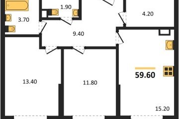 Фото №1: 2-комнатная квартира 59 м², 7/16 эт. - Краснодар, мкр. Догма Парк,
