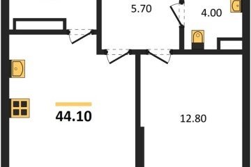 Фото №1: 1-комнатная квартира 44 м², 12/16 эт. - Краснодар, мкр. Догма Парк,