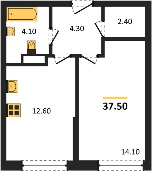 Фото №1: 1-комнатная квартира 37&nbsp;м², 6/16&nbsp;эт. - Краснодар, Прикубанский внутригородской округ, Прикубанский внутригородской округ, Догма Парк, мкр. Догма Парк