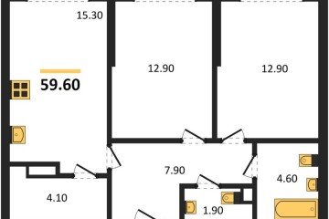 Фото №1: 2-комнатная квартира 59 м², 6/16 эт. - Краснодар, мкр. Догма Парк,