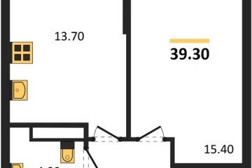 Фото №1: 1-комнатная квартира 39 м², 12/16 эт. - Краснодар, мкр. Догма Парк,