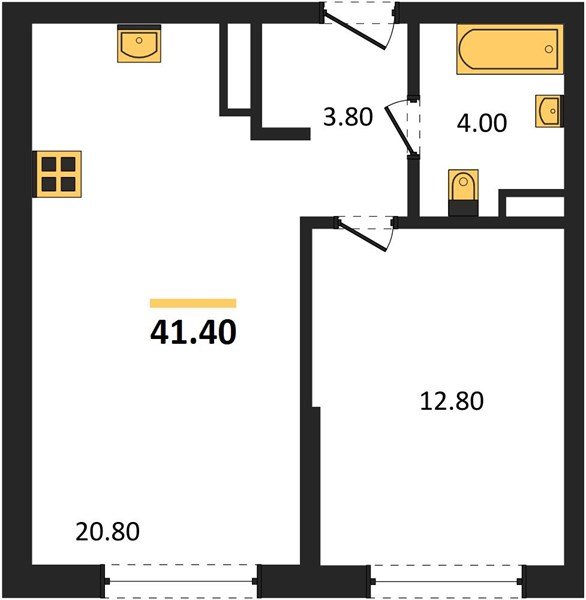 Фото №1: 1-комнатная квартира 41&nbsp;м², 12/16&nbsp;эт. - Краснодар, Прикубанский внутригородской округ, Прикубанский внутригородской округ, Догма Парк, мкр. Догма Парк