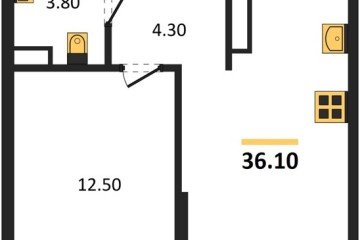 Фото №1: 1-комнатная квартира 36 м², 12/16 эт. - Краснодар, мкр. Догма Парк,