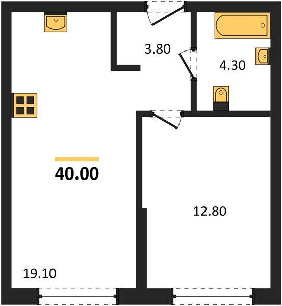 Фото №1: 1-комнатная квартира 40&nbsp;м², 2/16&nbsp;эт. - Краснодар, Прикубанский внутригородской округ, Прикубанский внутригородской округ, Догма Парк, мкр. Догма Парк