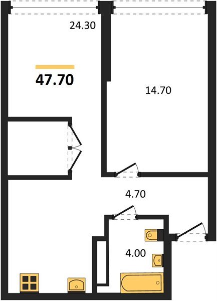 Фото №1: 1-комнатная квартира 47&nbsp;м², 15/16&nbsp;эт. - Краснодар, Прикубанский внутригородской округ, Прикубанский внутригородской округ, Догма Парк, мкр. Догма Парк