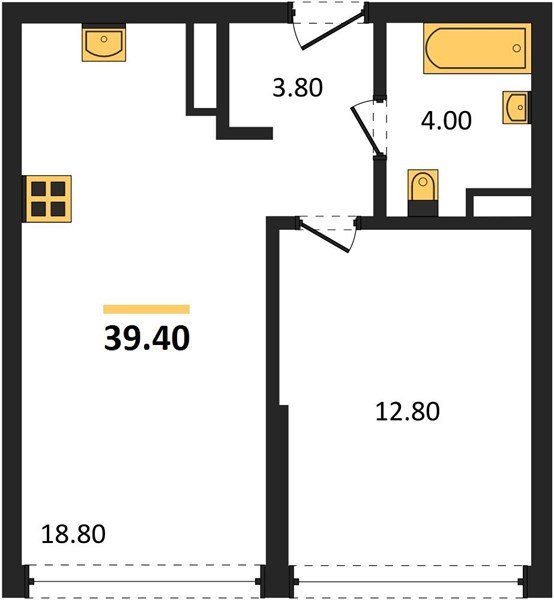 Фото №1: 1-комнатная квартира 39&nbsp;м², 15/16&nbsp;эт. - Краснодар, Прикубанский внутригородской округ, Прикубанский внутригородской округ, Догма Парк, мкр. Догма Парк
