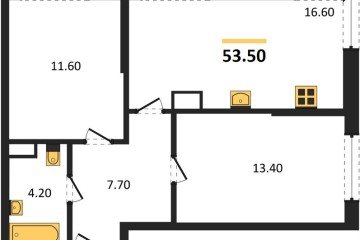 Фото №1: 2-комнатная квартира 53 м², 12/16 эт. - Краснодар, мкр. Догма Парк, ул. Марины Цветаевой, 34