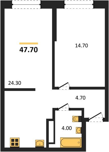 Фото №1: 1-комнатная квартира 47&nbsp;м², 11/16&nbsp;эт. - Краснодар, Прикубанский внутригородской округ, мкр. Догма Парк, ул. Марины Цветаевой, 34
