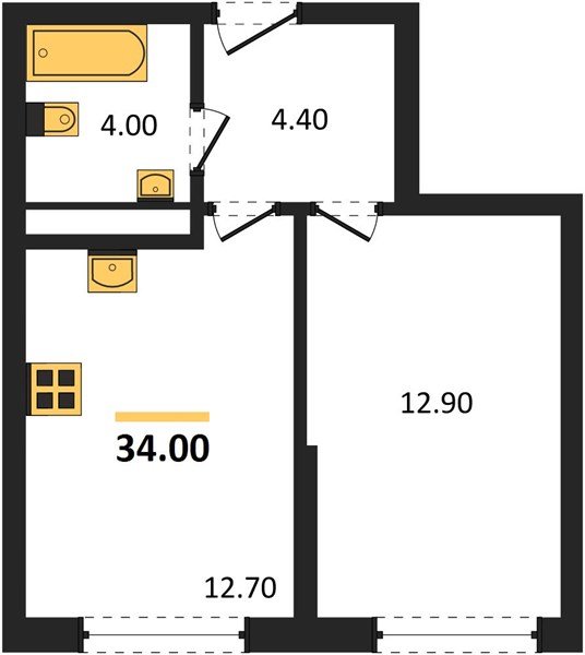 Фото №1: 1-комнатная квартира 34&nbsp;м², 12/16&nbsp;эт. - Краснодар, Прикубанский внутригородской округ, мкр. Догма Парк, ул. Марины Цветаевой, 34
