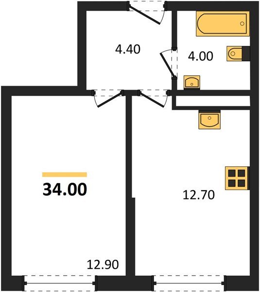Фото №1: 1-комнатная квартира 34&nbsp;м², 11/16&nbsp;эт. - Краснодар, Прикубанский внутригородской округ, мкр. Догма Парк, ул. Марины Цветаевой, 34