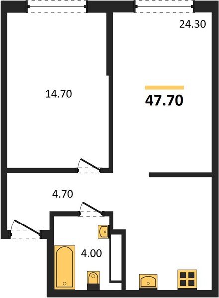 Фото №1: 1-комнатная квартира 47&nbsp;м², 12/16&nbsp;эт. - Краснодар, Прикубанский внутригородской округ, мкр. Догма Парк, ул. Марины Цветаевой, 34