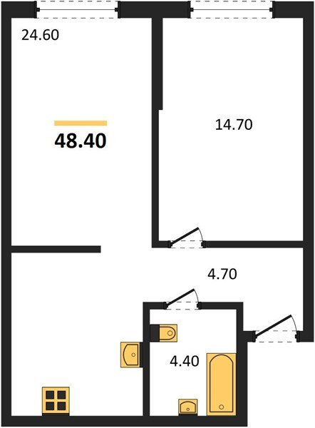 Фото №1: 1-комнатная квартира 48&nbsp;м², 2/16&nbsp;эт. - Краснодар, Прикубанский внутригородской округ, мкр. Догма Парк, ул. Марины Цветаевой, 34