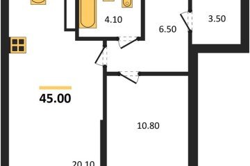 Фото №1: 1-комнатная квартира 45 м², 3/16 эт. - Краснодар, мкр. Догма Парк, ул. Марины Цветаевой, 34