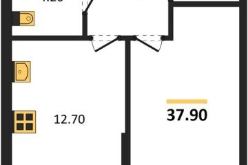 Фото №1: 1-комнатная квартира 37 м², 2/16 эт. - Краснодар, мкр. Догма Парк, ул. Марины Цветаевой, 34