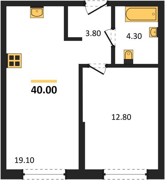 Фото №1: 1-комнатная квартира 40&nbsp;м², 2/16&nbsp;эт. - Краснодар, Прикубанский внутригородской округ, мкр. Догма Парк, ул. Марины Цветаевой, 34