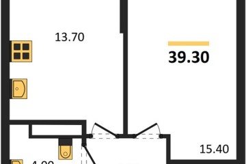 Фото №1: 1-комнатная квартира 39 м², 12/16 эт. - Краснодар, мкр. Догма Парк, ул. Марины Цветаевой, 34