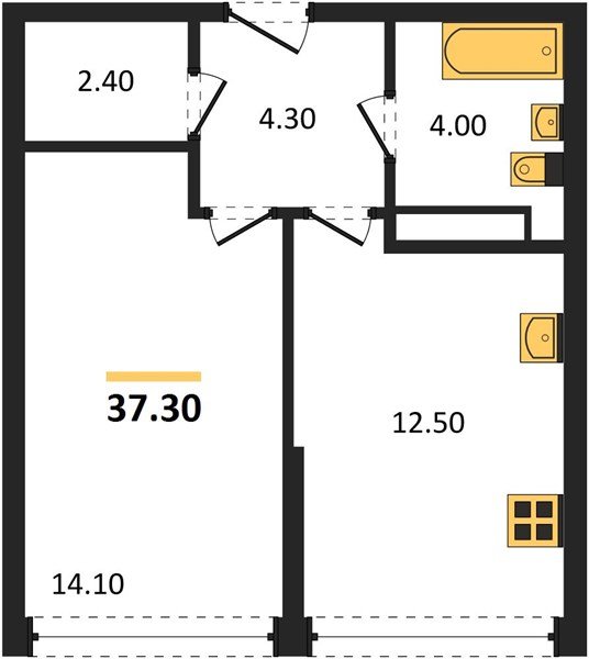 Фото №1: 1-комнатная квартира 37&nbsp;м², 15/16&nbsp;эт. - Краснодар, Прикубанский внутригородской округ, мкр. Догма Парк, ул. Марины Цветаевой, 34