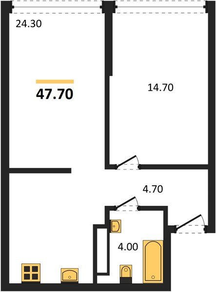 Фото №1: 1-комнатная квартира 47&nbsp;м², 15/16&nbsp;эт. - Краснодар, Прикубанский внутригородской округ, мкр. Догма Парк, ул. Марины Цветаевой, 34