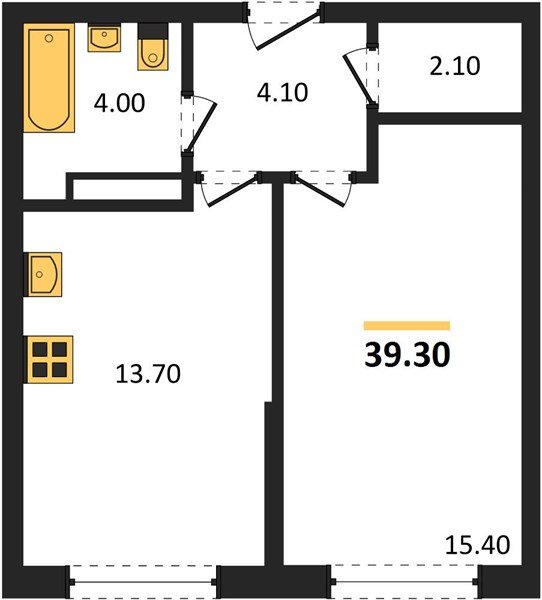 Фото №1: 1-комнатная квартира 39&nbsp;м², 12/16&nbsp;эт. - Краснодар, Прикубанский внутригородской округ, мкр. Догма Парк, ул. Марины Цветаевой, 33