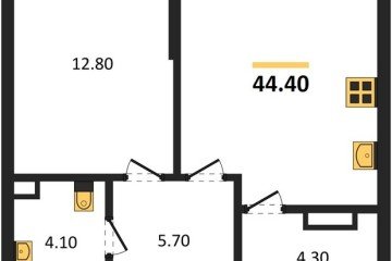 Фото №1: 1-комнатная квартира 44 м², 7/16 эт. - Краснодар, мкр. Догма Парк, ул. Марины Цветаевой, 33